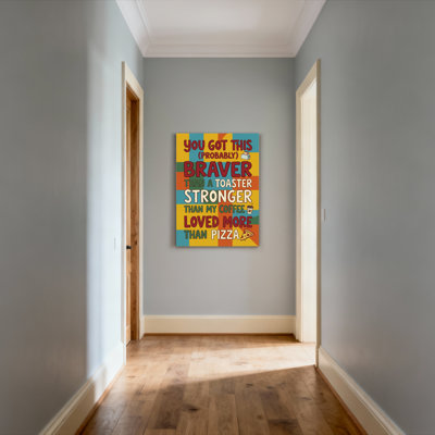 Colorful Typography Motivational Quote Canvas Wrapped Wall Art Set Of 1