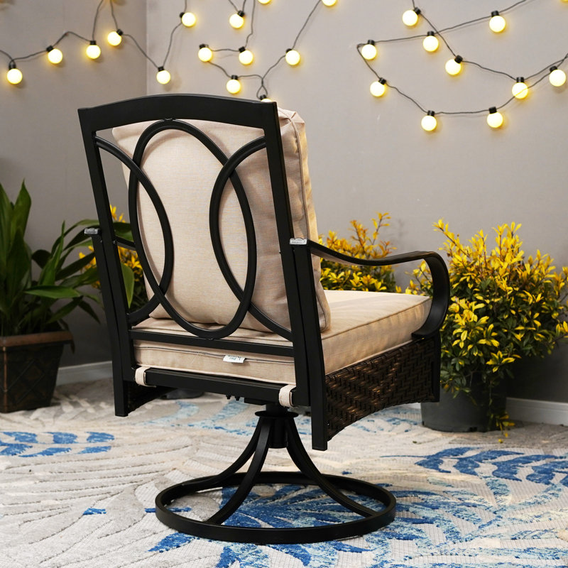 Ensemble de salle à manger pour 4 personnes 37 "avec coussins et parasol Leonard Square, Beige