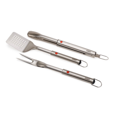 Joseph Joseph GrillOut 3-Piece BBQ Turner, Tongs & Fork Set