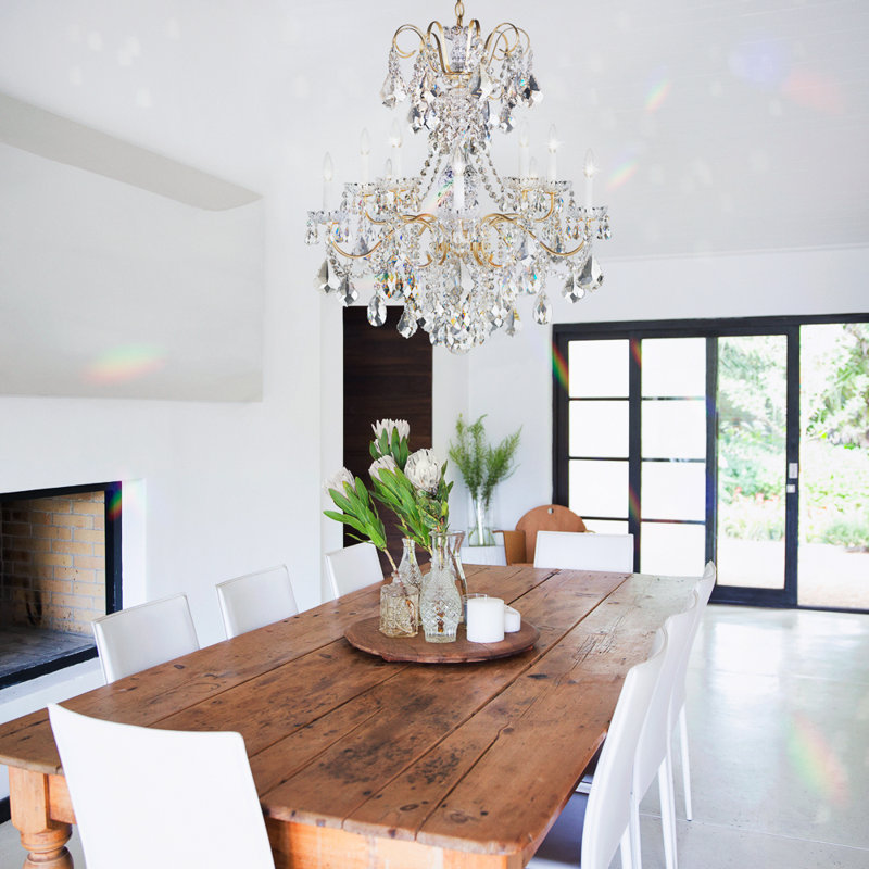 New Orleans 10 - Light Chandelier, Black Pearl, Clear Heritage