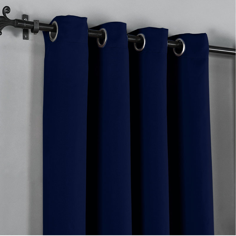 Frasco Blackout Curtain Pair, Navy, 228.6cm Width x 137.16cm Drop