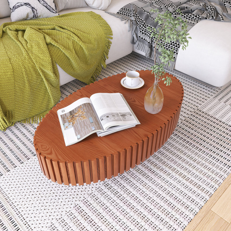 Table basse ovale en bois, Naturel