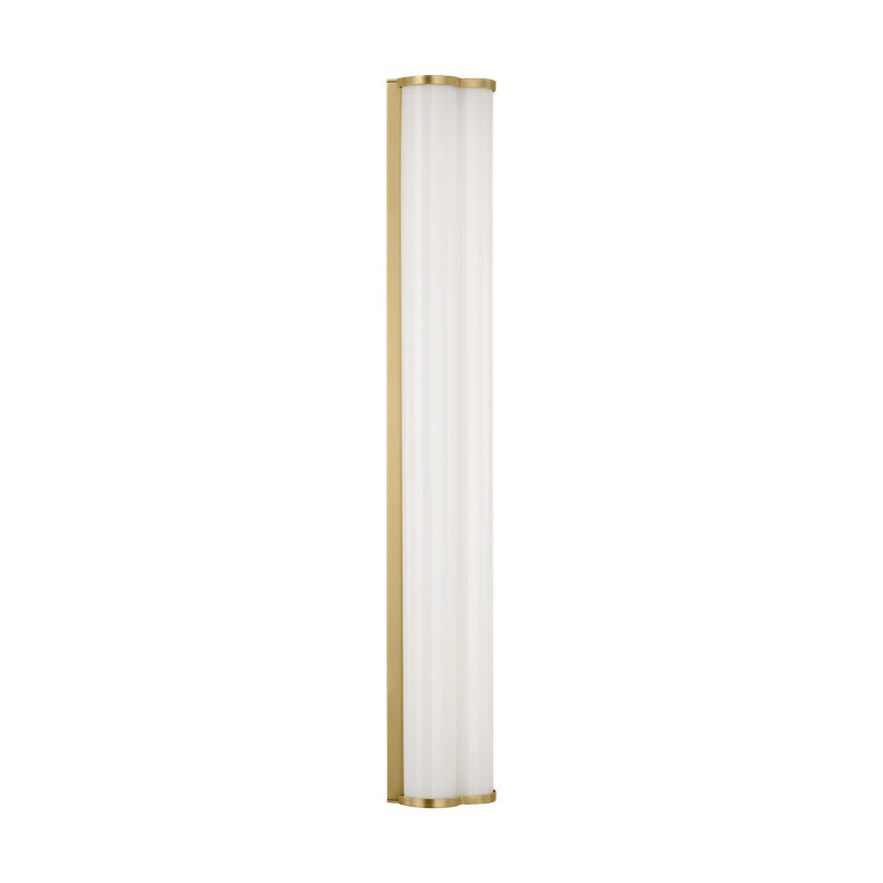 Burnished Brass and Milk Glass Dimmable LED Vanity Light