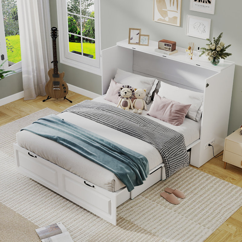 Lit plateforme moderne pliable avec station de charge Murphy