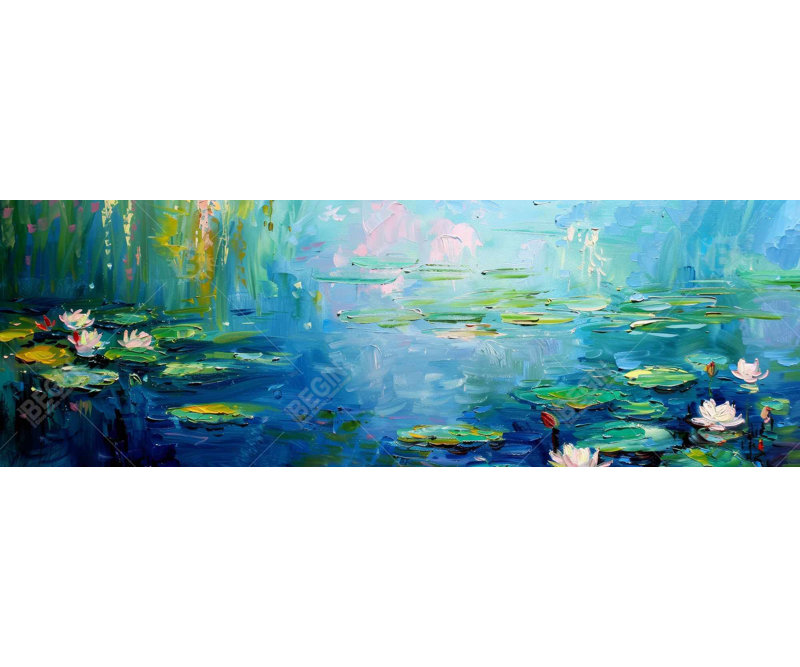 Water Lilly - art sur toile turquoise pour la décoration intérieure