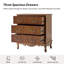 Commode cannelée en bois massif à 3 tiroirs de l 28 po Kaybri avec prise de courant intégrée et assemblage simple-652952981