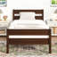 Lit plateforme simple en bois avec tête et pied de lit-1326123211