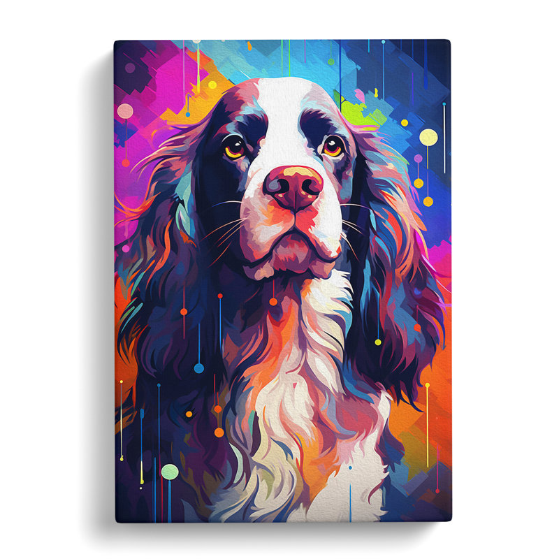 English Springer Spaniel Futurism No.2 - Wrapped Canvas Print, 50cm H x 35cm W x 3cm D