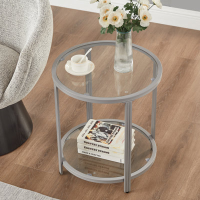 Doynton Round Glass Top End Side Table