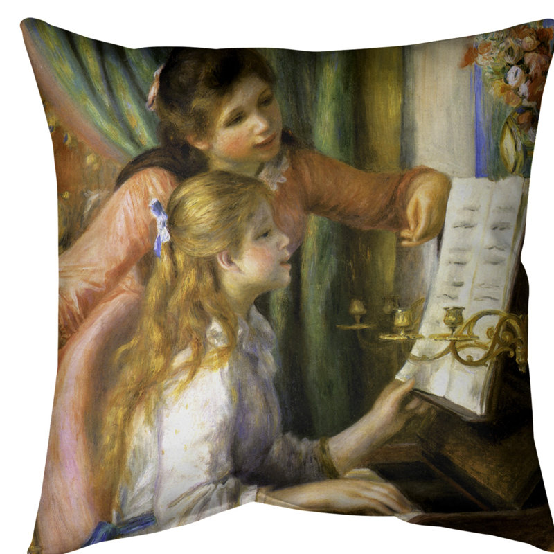 Coussin pour filles au piano, Duvet synthétique, Polyester filé