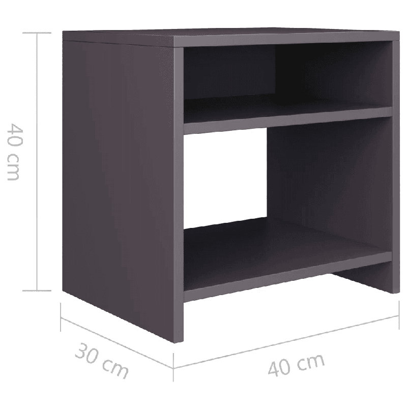 Reston 40cm W Manufactured Wood Bedside Table, Individual, Grey