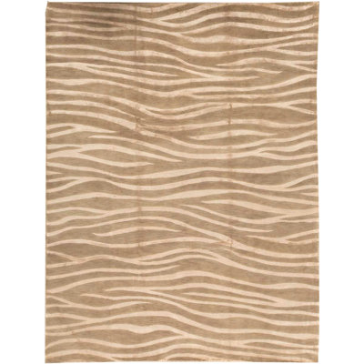 Hand-Knotted High-Quality Beige Area Rug