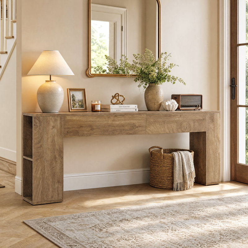 78.7 Inch Console Table, Brown