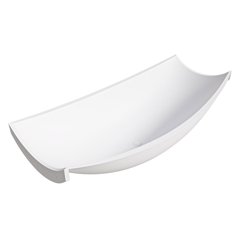 70.75'' x 33.5'' Wall Mounted Soaking Resin Bathtub, White