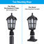 Lanterne de poteau d'extérieur Dusk To Dawn, lampadaire extérieur en verre Water Ripple, base E26, noir