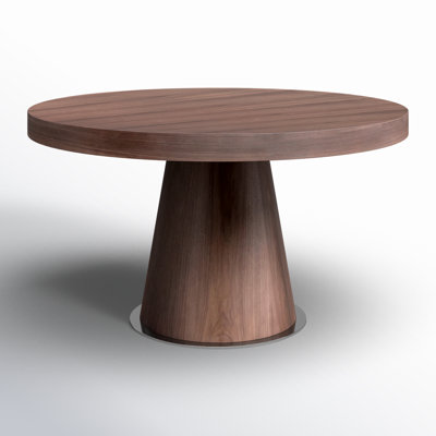 Pangea Home Modern Ronald Claudine 53'' Round Pedestal Dining Table – Contemporary Dining Table in High Gloss or Wood Finish- 6- Seat Table