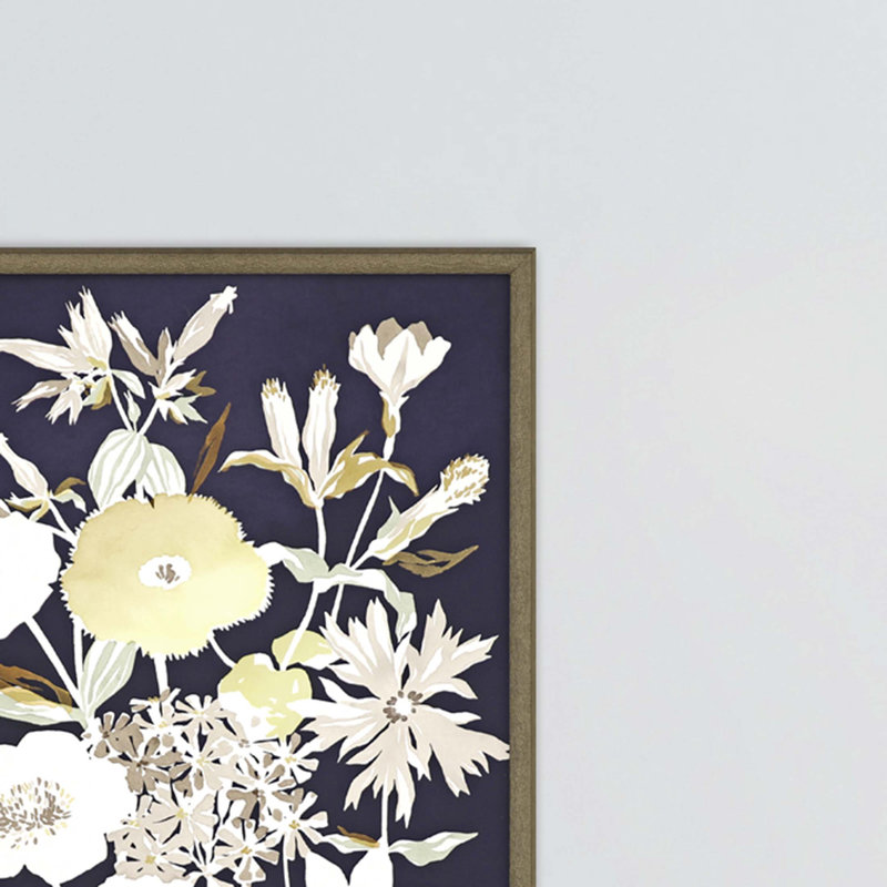 Fleurs de minuit - ensemble de 4 reproductions d'art sur papier encadré