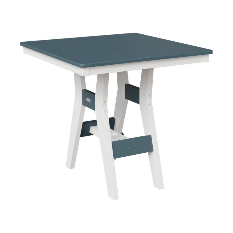 Table carrée à hauteur de comptoir 33 po Berlin Gardens Harbor, H 35,5 po x l 33 po x P 33 po, Ardoise / blanc
