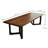 Roushey Walnut Rectangular Solid Wood Top with Solid Wood Base Dining Table-229101714