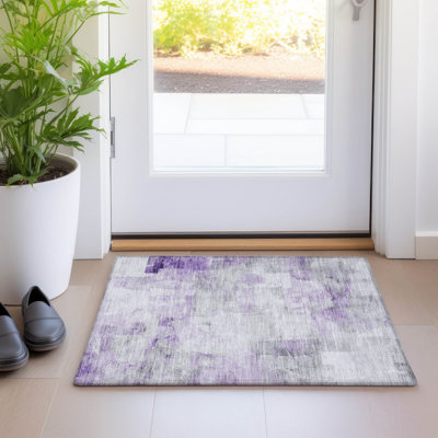 Tapis lavable à la machine intérieur / extérieur ACN1673 lavande 3 pi x 5 pi