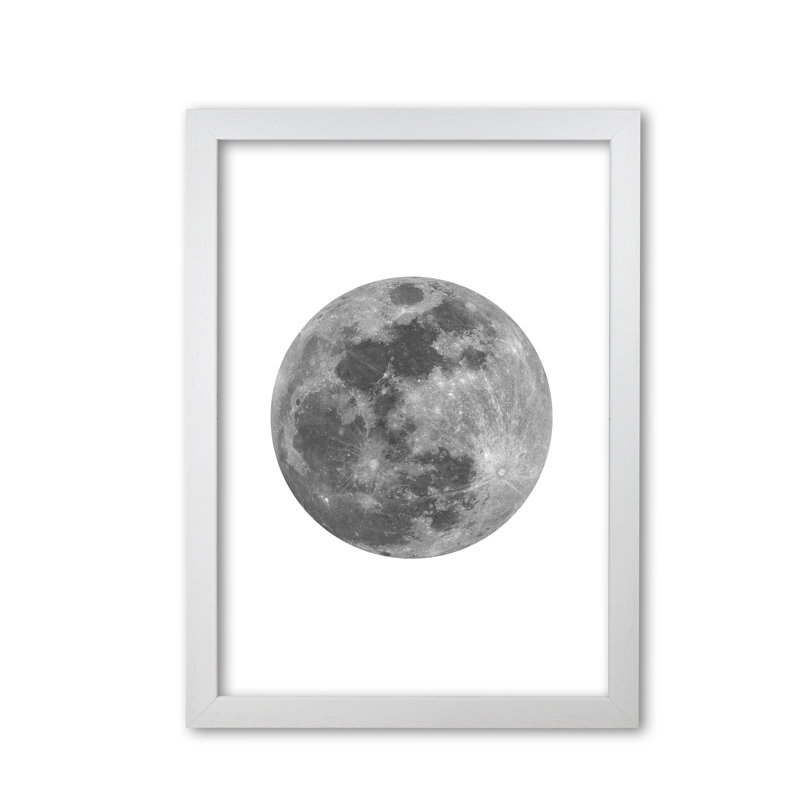 Moon - Print, White Grain Frame, 42 cm H x 30 cm W x 5 cm D