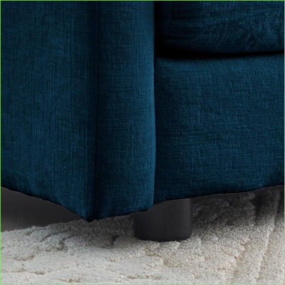 Sofas Couches 2-Piece 2-Seater Set for Living Room Home Office | Solid Wood Frame | Navy Blue Chenille