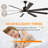 Walnut LED Ceiling Fan Light With 8 Blades, Remote, Dimmable – For Living Room, Bedroom & Dining Room