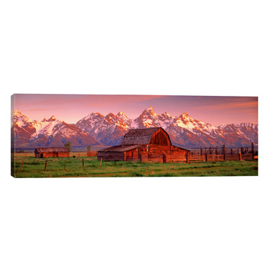Barn Grand Teton National Park Wy Usa by Panoramic Images - No Frame Panoramic Print on Canvas