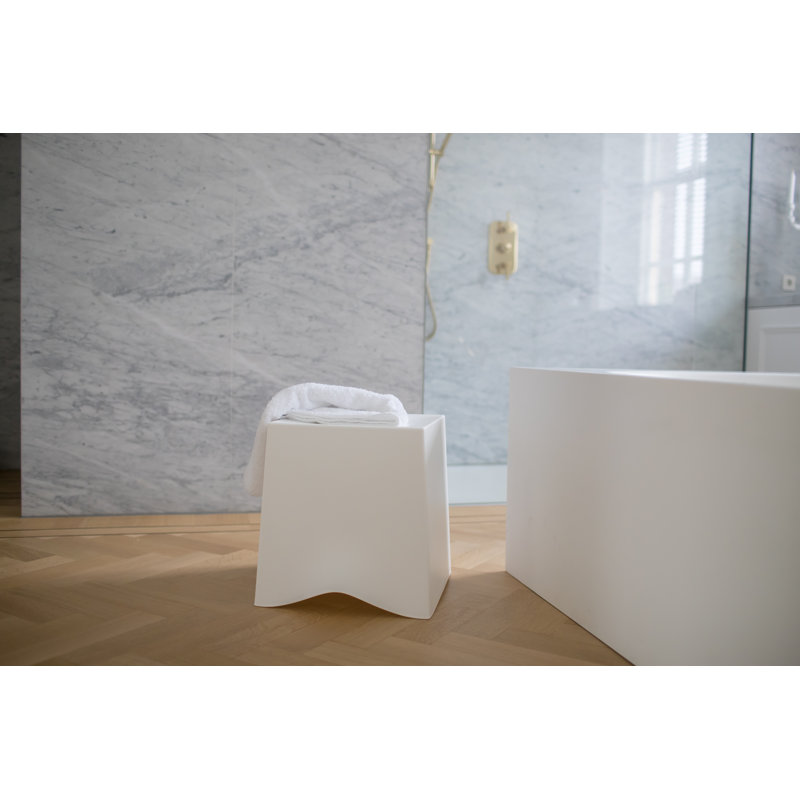 Briq Plastic Accent Stool, White