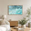 Tableau floral turquoise abstrait avec des accents dorés-337336148