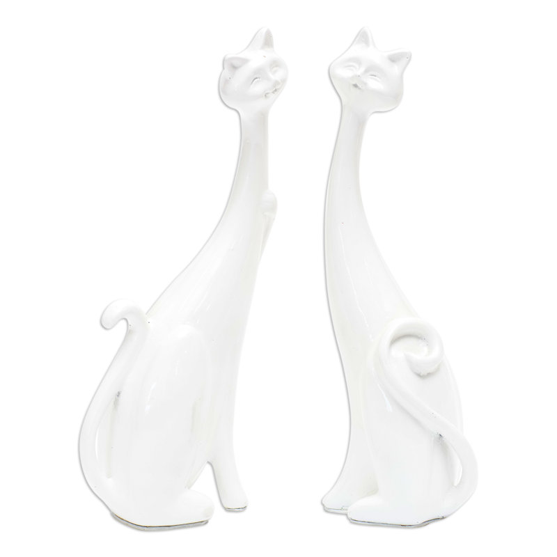 Ensemble de 2 sculptures en ciment Finesse Novica fabriquées à la main