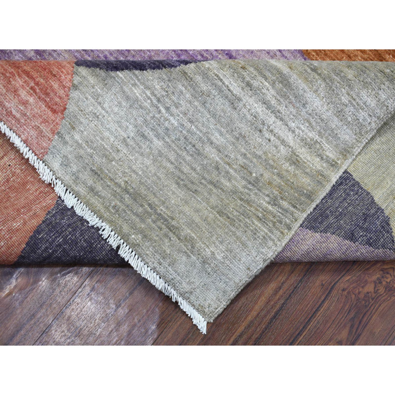 Tapis coloré en laine noué à la main 9 pi 1 po x 12 pi AB4B26098FE54F09839399D9FA6602B3