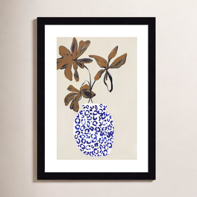 Blue and Brown Floral Ambience Photo Print
