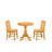 3 Piece Dining Set Contains a Round Dining Table with Pedestal and 2 Kitchen Chairs, 30x30 Inch, Oak-1329530063-1260750295