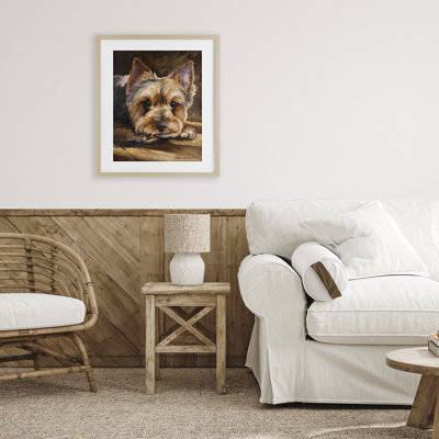 Yorkshire Terrier, reproduction sous verre encadrée, conception de George Dyachenko