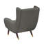 Chaise d'appoint moderne à oreilles en bois massif gris foncé