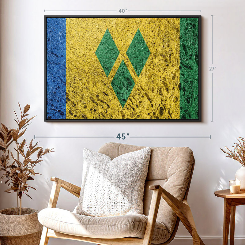 «Saint Vincent And The Grenadines Flag», reproduction sur toile, H 27 po x l 40 po
