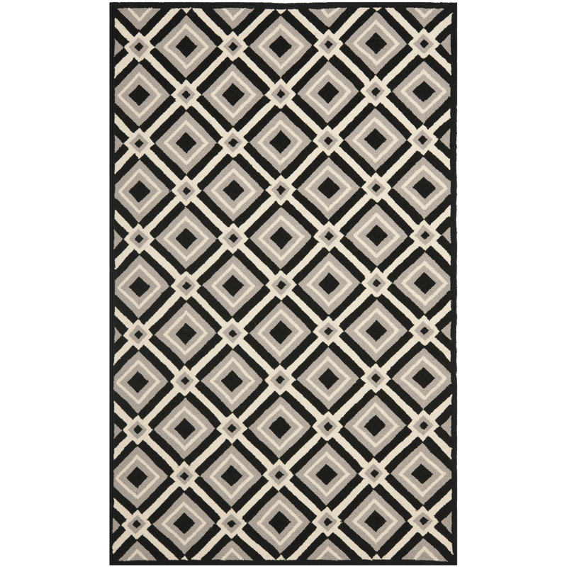 Hayes Hand Hooked Performance Geometric Rug, Rectangle 8' x 10'