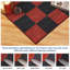 Tapis à carreaux lavables à la machine pour petits tapis 4 x 6, thème festif de Noël, décor festif pour le salon, chambre à coucher, tapis antidérapant à poils courts (rouge et noir)-48011469-48011472