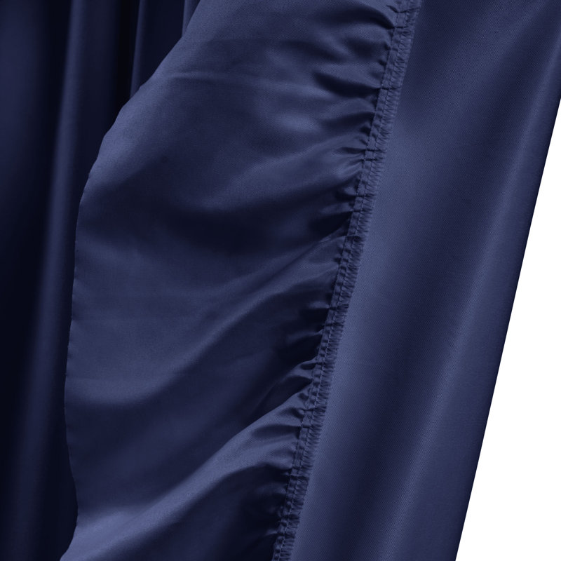 Paire de rideaux semi-transparents Reyna, Bleu marine, l 54 po x L 63 po