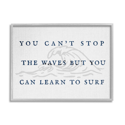 bb-409-Framed Learn to Surf Inspirational by Lil' Rue Floater Frame Print on Canvas