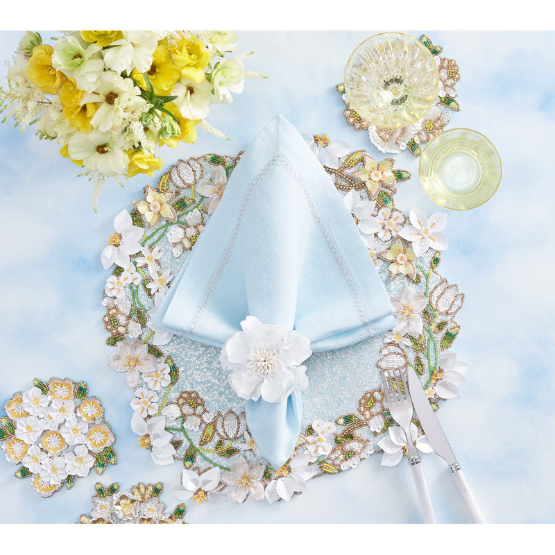 Gardenia Napkin Ring, White