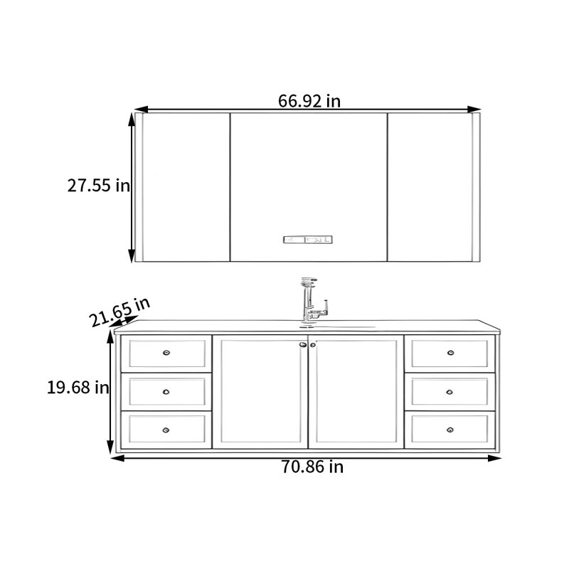 Ristaino, 19.68" H x 70.86" W x 21.65" D