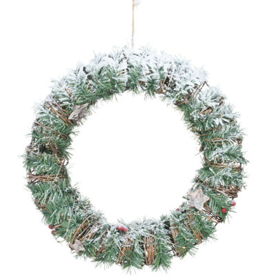 Faux Lighted 40cm Wreath