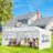 10*20ft Outdoor Party Tent With 6 Removable Sidewalls, Waterproof Canopy Patio Wedding Gazebo, White