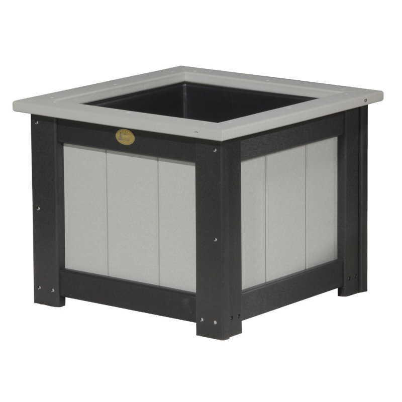 Delph Elevated Planter, Dove Gray/Black