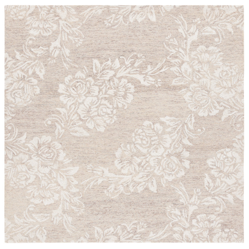 Ratha Hand Tufted Performance Floral Rug, Square 6'