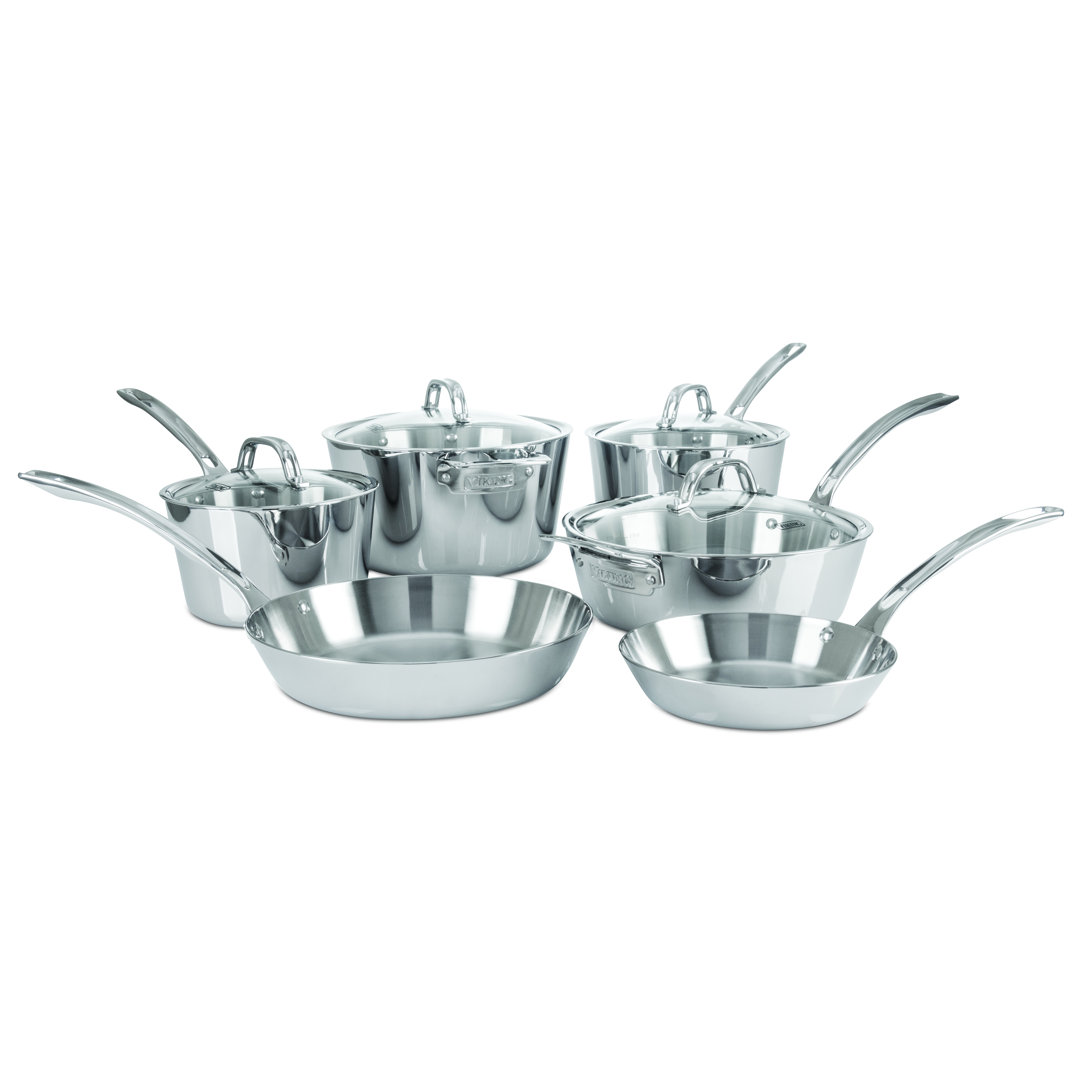 Viking Contemporary 3-Ply Stainless Steel 10-Piece Cookware Set Viking
