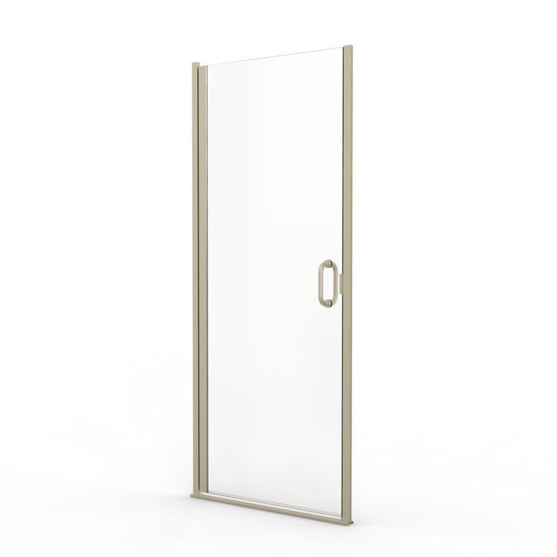 Infinity 34'' - W x 76'' H Door Semi-Frameless Shower Door with, Brushed Nickel