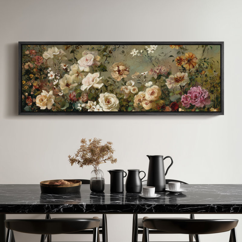 «Serene Open Field View», impression murale, H 20 po x l 60 po, Noir